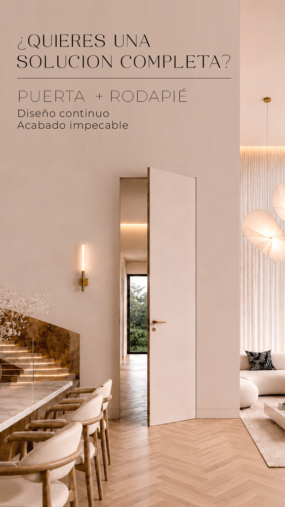 pack puertas invisibles + rodapie solucion